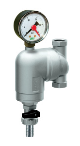FAR FA 39A8 12  Фильтр с поворотным соединением, 1/2", ВР-ВР, 300 мкм, с манометром, Tmax: 95 °С, 25 бар