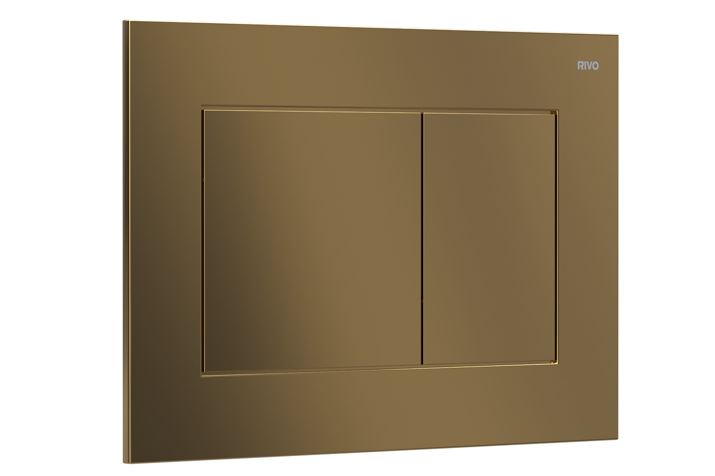 RIVO 302007 Touch Line Пластиковая панель смыва унитаза для системы двойного смыва, латунь матовая