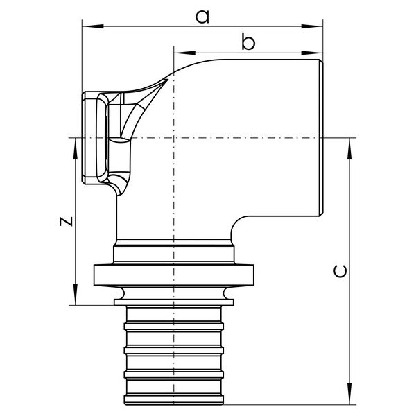 РЕХАУ 14563601001 RAUTITAN RX+ Угольник настенный с внутр. резьбой 20-Rp 3/4, бронза