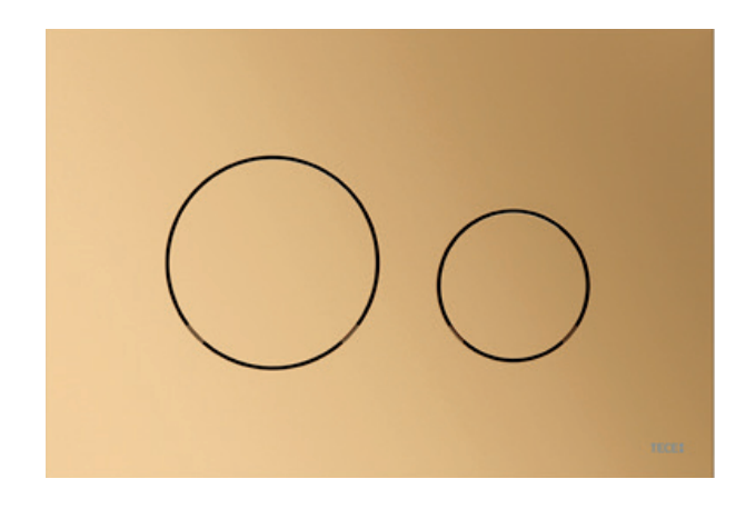 TECE 9240936 TECEloop 2.0 Пластиковая панель смыва унитаза для системы двойного смыва, цвет панели латунь металлик, цвет клавиш латунь металлик