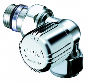 Вентиль термостатический трехосевой правосторонний1/2" гайка М24х19 (серебро)