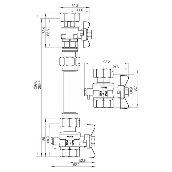 РЕХАУ 12197581001 RAUTHERM S Комплект для установки теплосчетчика, горизонтальный,
