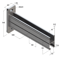 TERMOCLIP 09372201 Консоль сдвоенная 41x82x600, 2 мм