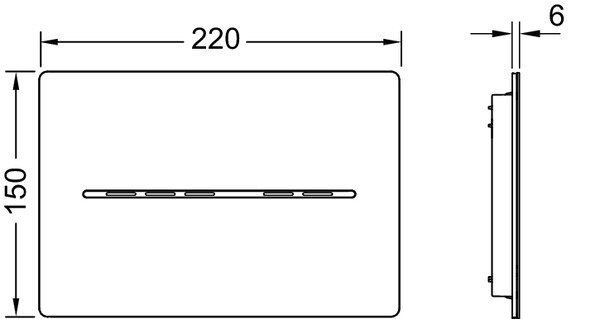 TECE 9820478 TECEsolid Запасная лицевая панель, 6 В,  нержавеющая сталь, сатин (с покрытием против отпечатков пальцев)