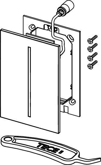 TECE 9242064 TECEfilo Лицевая панель смыва для писсуара, материал стекло, цвет белый
