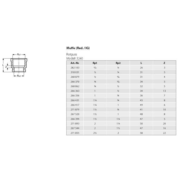 VIEGA 268862 Фитинг резьбовой редукционная муфта , 3/4" x 1/2" наружная/внутренняя, бронза