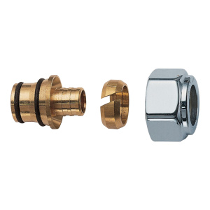 Концовка FAR для труб РЕХ 13X20 , гайка М24х19 (серебро)