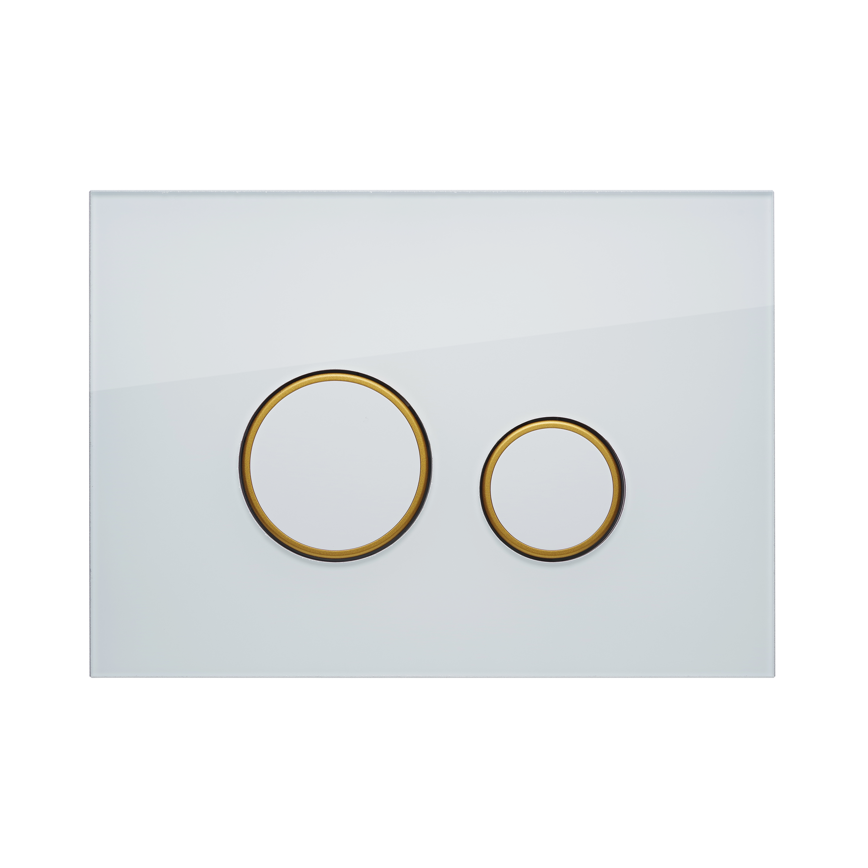 KK-POL 350/PPB/046-00-06 (SPP/046/0/K) Vitrum Grande V4 Orbis Стеклянная панель смыва для инсталляции, цвет стекло белое/золото матовое