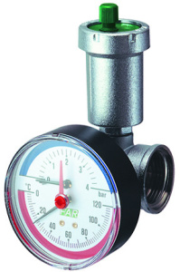 FAR FK 3436 114  Хром. узел 1 1/4" с автвоздухоотвод., термоманометром и заглушкой