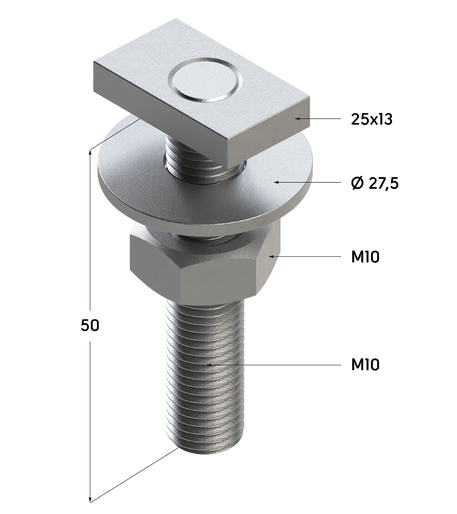 TERMOCLIP 09111105 Болт T-образный 28 5F 25x60x25, мм