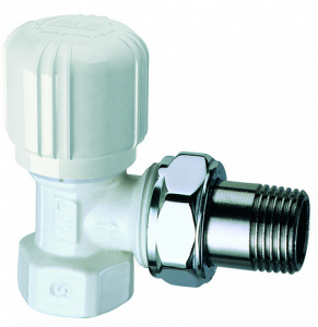 Вентиль терморегулирующий угловойдля стальных труб. 1/2"ВР (бел/сереб) (заменен на FL 0119 12P)