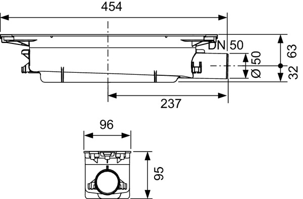 TECE 673002 TECEdrainprofile Сифон «стандартный» DN 50, боковой слив