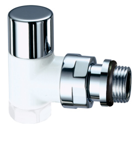 Вентиль запорный угловой TopFAR, 1/2” ВР, сереб./бел.эмал, EPDM