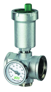 FAR FK 3435 114  Узел 1 1/4", ВР-ВР, с автоматическим воздухоотводчиком, термометром 0-80 ﹾС и заглушкой, хромированный
