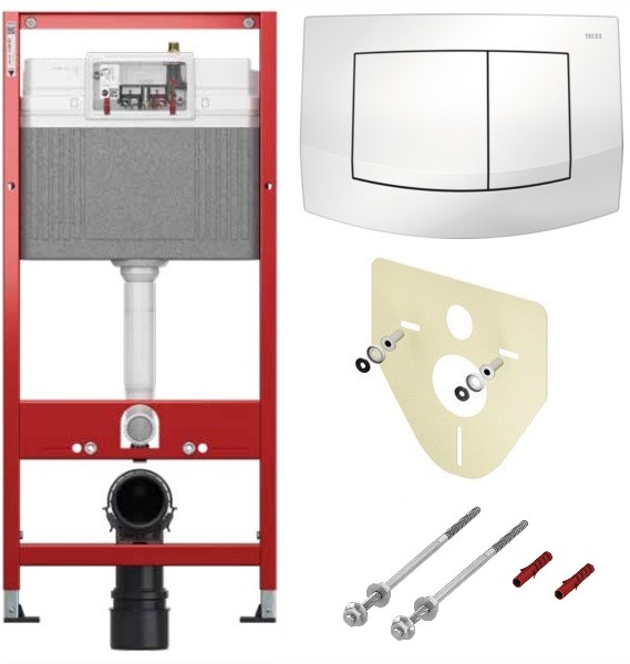 TECE K447200 TECEbase BASE 2.0 Комплект инсталляции 4 в 1 с панелью смыва ТЕСЕambia, цвет белый, для установки подвесного унитаза