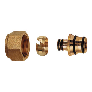 Концовка для м/п и РЕХ труб 20х2.90, латун.гайка FAR М24х19