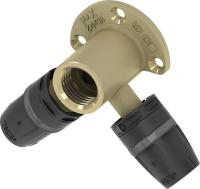 TECE 8620007 TECElogo Тройник угловой с настенным креплением 16  х 1/2" х 16 , латунь