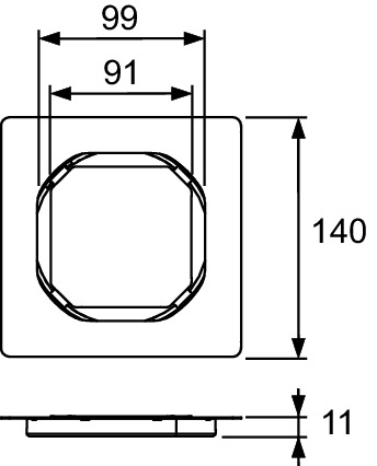 TECE 3660016 TECEdrainpoint S Основа для плитки S, 100 мм, из нержавеющей стали, без рамки