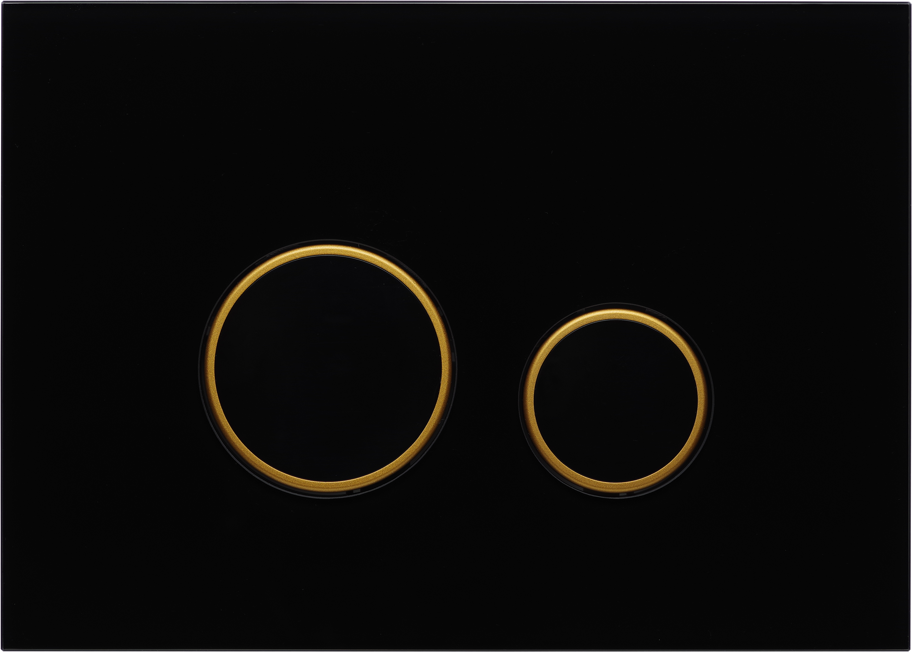 KK-POL 350/PPC/020-00-06 (SPP/020/0/K) Vitrum Grande V4 Orbis Стеклянная панель смыва для инсталляции, цвет стекло черное/золото матовое