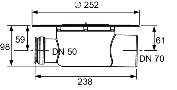 TECE 3603500 TECEdrainpoint S Сифон DN 70, с универсальным фланцем Seal System