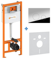 KK-POL 350/ZPW/425-109-S0 Standard Комплект для монтажа инсталляции, с клавишей M11, цвет хром глянцевый, с прокладкой звукоизолирующей