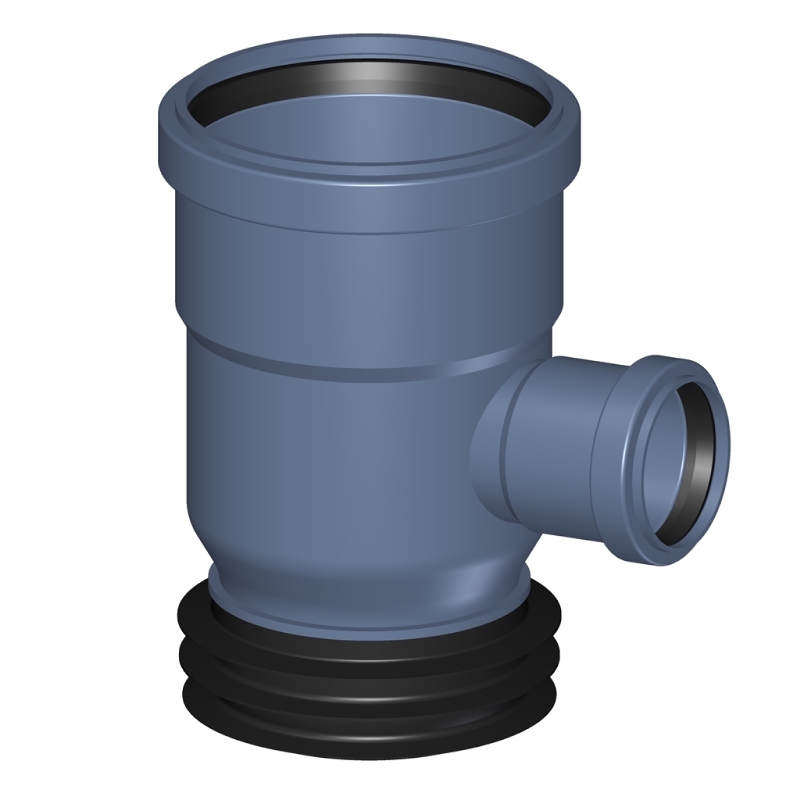POLOPLAST P1943 POLO-KAL NG Тройник трубный конец-раструб DN110, 87,5° , с предустановленными уплотнительными кольцами, синий