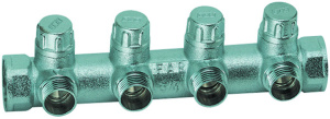 FAR FK 3872 3412 MultiFAR Коллектор запорный 3/4" (ВР-ВР) с 4 отв. 1/2" НР (межосев. 45