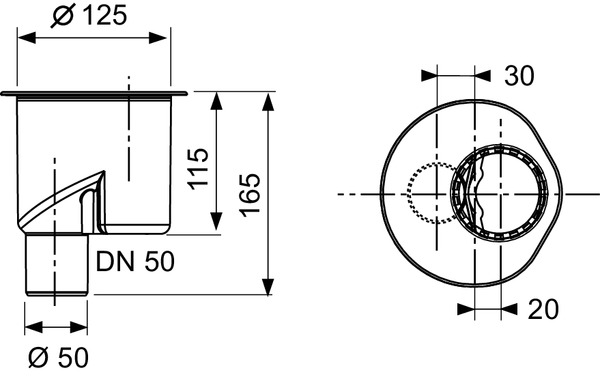 TECE 650003 TECEdrainline Сифон «вертикальный» DN 50