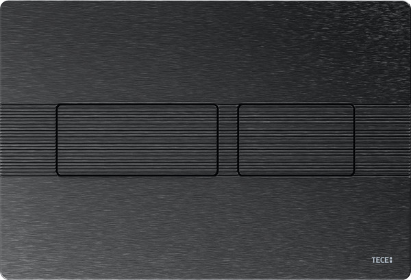 TECE 9240438 TECEsolid Панель смыва с двойной системой смыва для унитаза, материал металл, цвет матовый графит с линейным рельефом клавиш