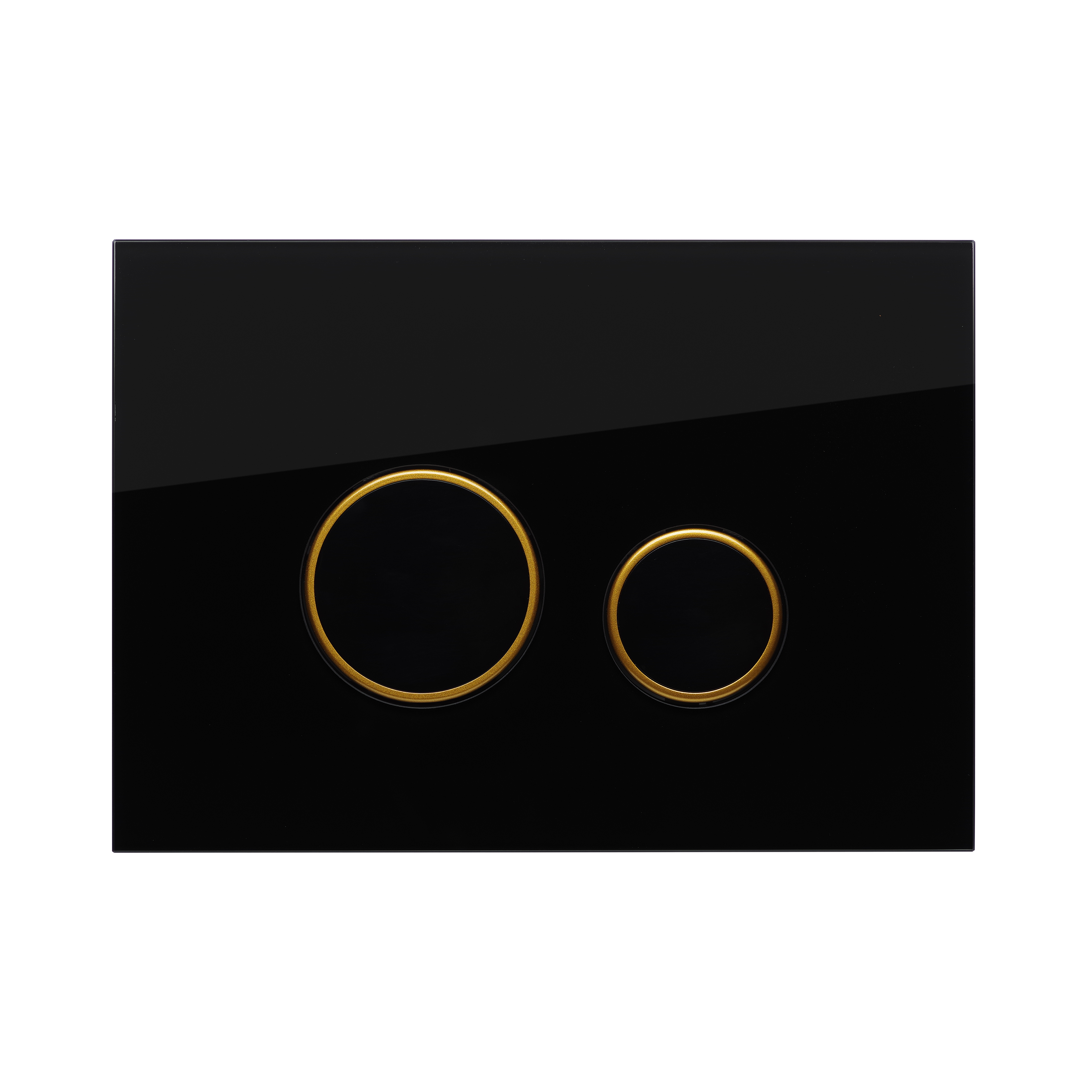 KK-POL 350/PPC/019-00-05 (SPP/019/0/K) Vitrum Grande V3 Orbis Стеклянная панель смыва для инсталляции, цвет стекло черное/золото глянец