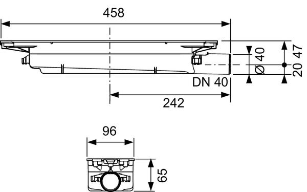 TECE 673001 TECEdrainprofile Сифон «низкий» DN 40, боковой слив