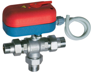 Кран шаровой 3-х ход., смесительный, 3/4", НР-НР, 24 В, 180 сек, моторизованный FAR