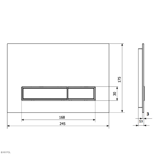 KK-POL 350/AFD/023-00-00 AQUAFIORI DIAMOND Смывная клавиша (шампань)