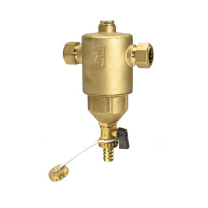 Грязеуловитель д/присоед.медн.труб 22мм,сливн.кран,отверст.1/2"