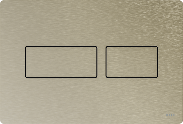 TECE 9240446 TECEsolid Панель смыва с двойной системой смыва для унитаза, цвет панели никель, цвет клавиш никель, материал нержавеющая сталь брашированная