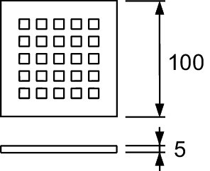 TECE 3665006 TECEdrainpoint S Декоративная решетка "quadratum", нержавеющая сталь, 100х100 мм