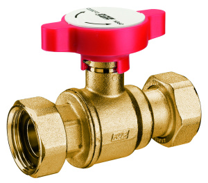 Кран шаровой 3/4"х3/4", латунный, с 2 накид.гайками., синяя ручка