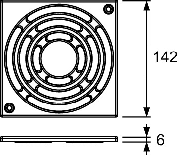 TECE 3665001 TECEdrainpoint S Декоративная решетка, с фиксаторами, хром, 150х150 мм