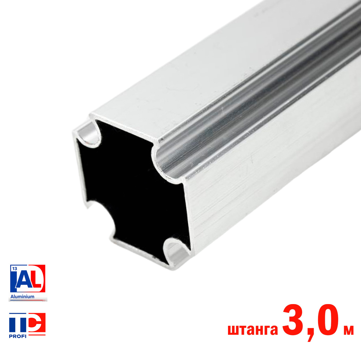 ХОМмет ХМ9000010-30 Xprofil Профиль алюминиевый, конструкционный, 33х33х1,2 мм, штанга 3 м, цена за 1 м