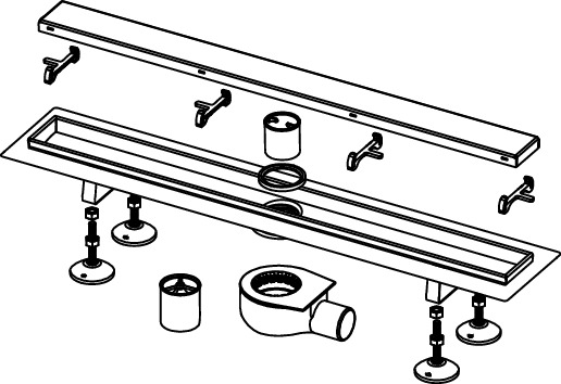 TECE 15103079 TECElinus Комплект для монтажа дренажного канала 2 в 1 - с основой для плитки "tile"/панелью "steel" , длина 700 мм