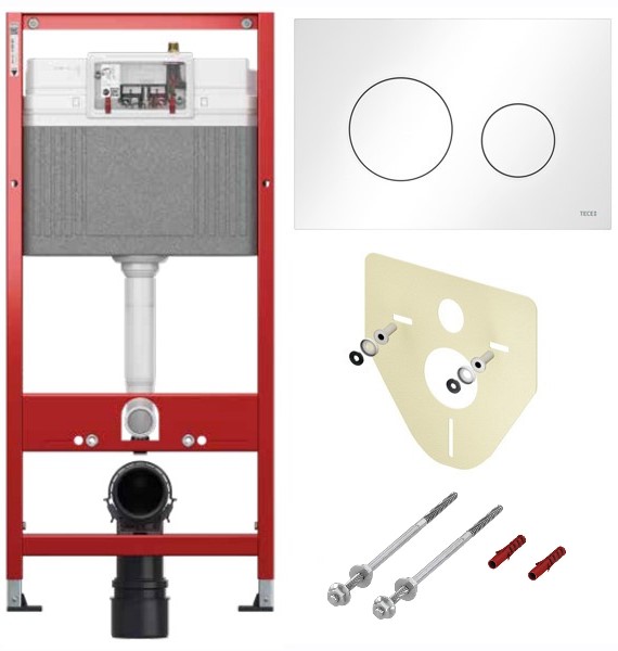 TECE K447920 TECEbase BASE 2.0 Комплект инсталляции 4 в 1 с панелью смыва ТЕСЕloop 2.0, цвет белый, для установки подвесного унитаза
