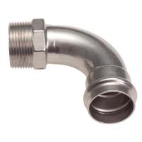 CONEX BANNINGER PS4001G0421200 >B< Press Inox  Отвод 90° однораструбный, резьба наружная  42x1 1/2"