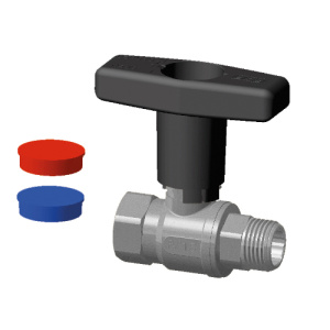 Кран шаровой хром. 1/2' ВР-НР, высок.черн.