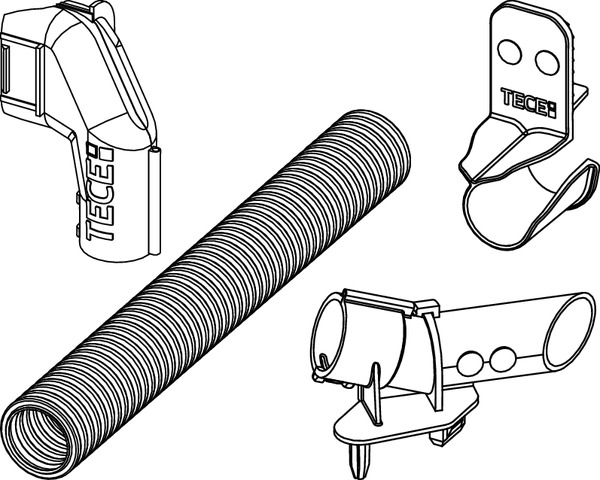 TECE 9820569 TECEprofil Крепежные зажимы и кожух для шланга подачи воды арт. 9300379