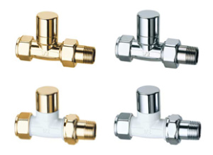 Вентиль запорный прямой,1/2” (М24х19), золото/бел.эмаль.