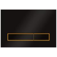 KK-POL 350/PPC/201-00-06(SPP/012/0/K) M08 V4 Пластиковая панель смыва для инсталляции, цвет черный матовый/золото матовый