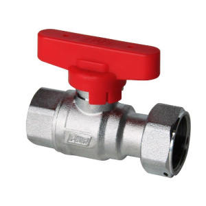 Кран шаровой хром. 1/2' ВР - накид.гайка (бабочка, красн.)