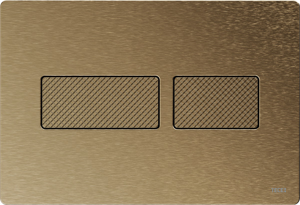 TECE 9240435 TECEsolid Панель смыва с двойной системой смыва для унитаза, материал металл, цвет матовая бронза с ромбовидным рельефом клавиш