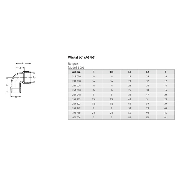 VIEGA 650704 Фитинг резьбовой отвод  90°, 3" x 3" наружная/внутренняя, бронза
