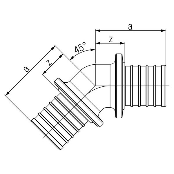 РЕХАУ 14563091001 RAUTITAN RX+ Угольник 45°, 50, бронза